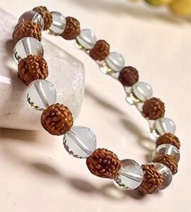 Rudraksha and Crystal bracelet